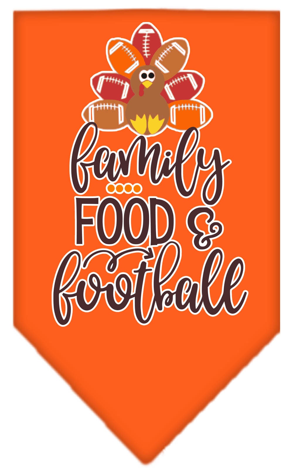 Pet and Dog Bandana Screen Printed, "Family, Food, & Football"-3