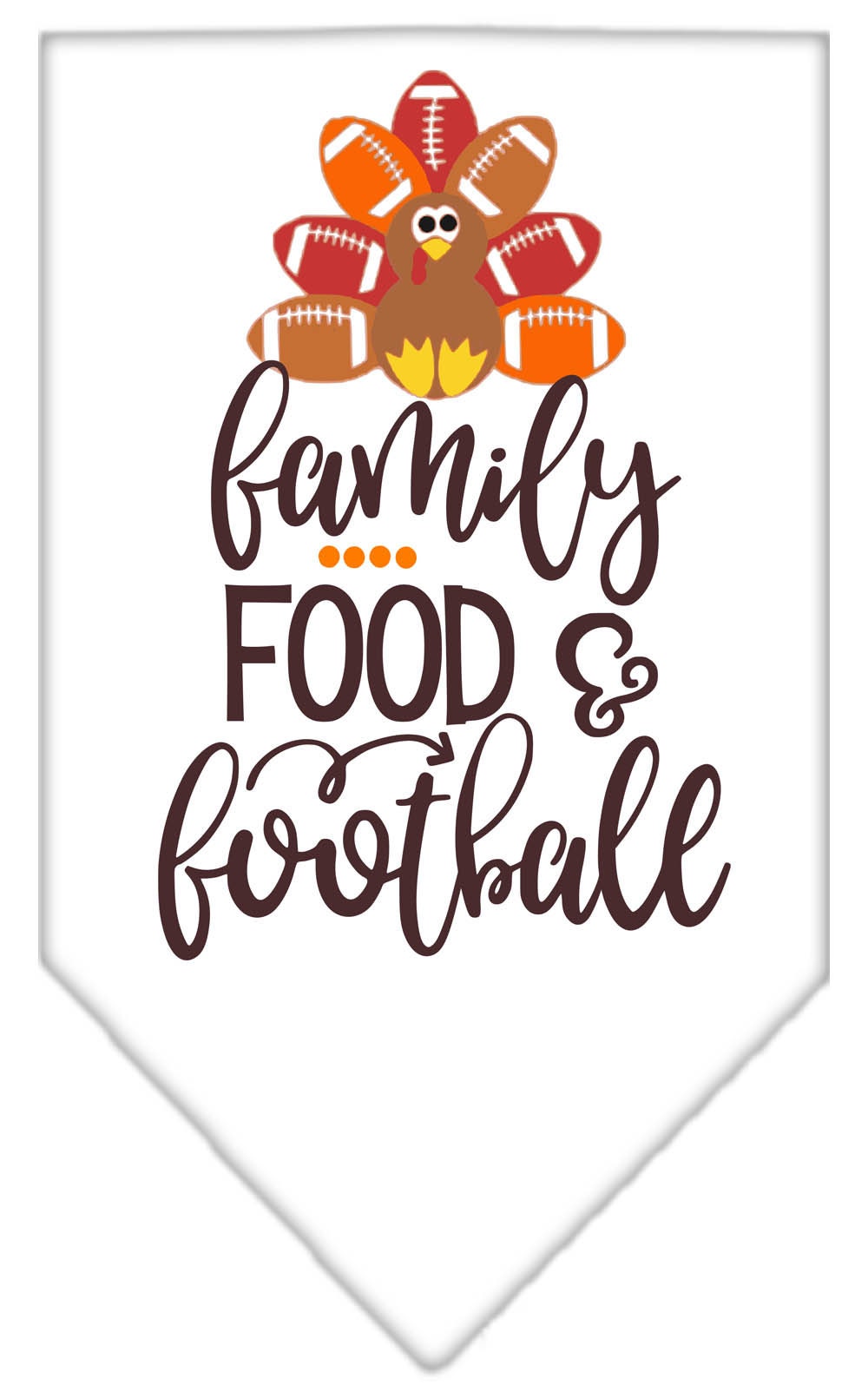 Pet and Dog Bandana Screen Printed, "Family, Food, & Football"-4