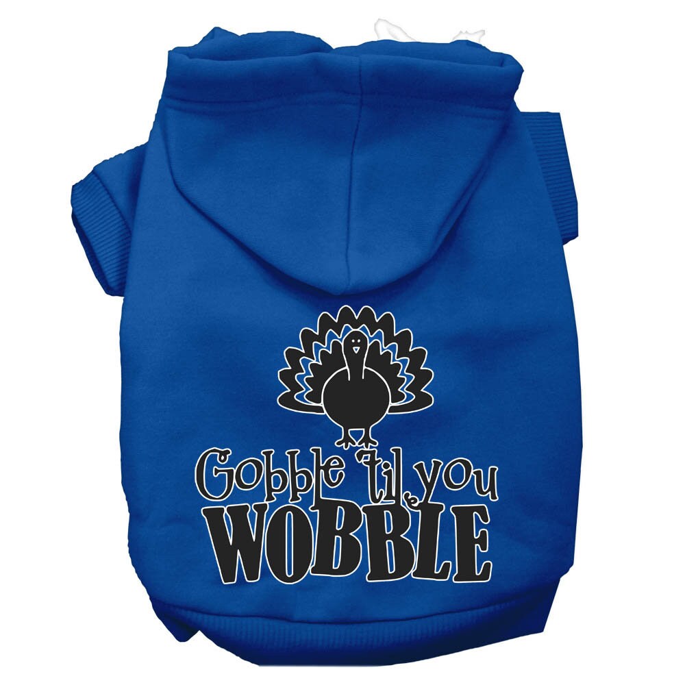 Thanksgiving Pet, Dog and Cat Hoodie Screen Printed, "Gobble 'Til You Wobble"-3