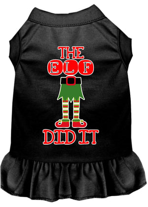 Christmas Pet Dog & Cat Dress Screen Printed, "The Elf Did It"-3