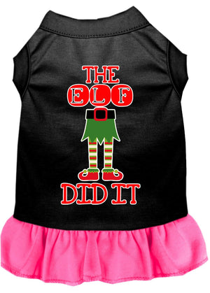 Christmas Pet Dog & Cat Dress Screen Printed, "The Elf Did It"-4