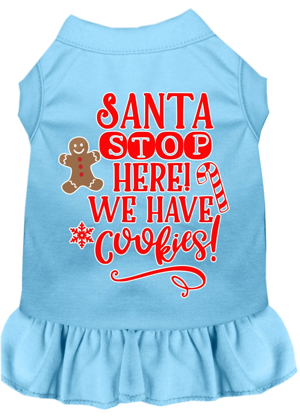 Christmas Pet Dog & Cat Dress Screen Printed, "Santa Stop Here, We Have Cookies"-2