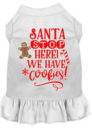 Christmas Pet Dog & Cat Dress Screen Printed, "Santa Stop Here, We Have Cookies"-8