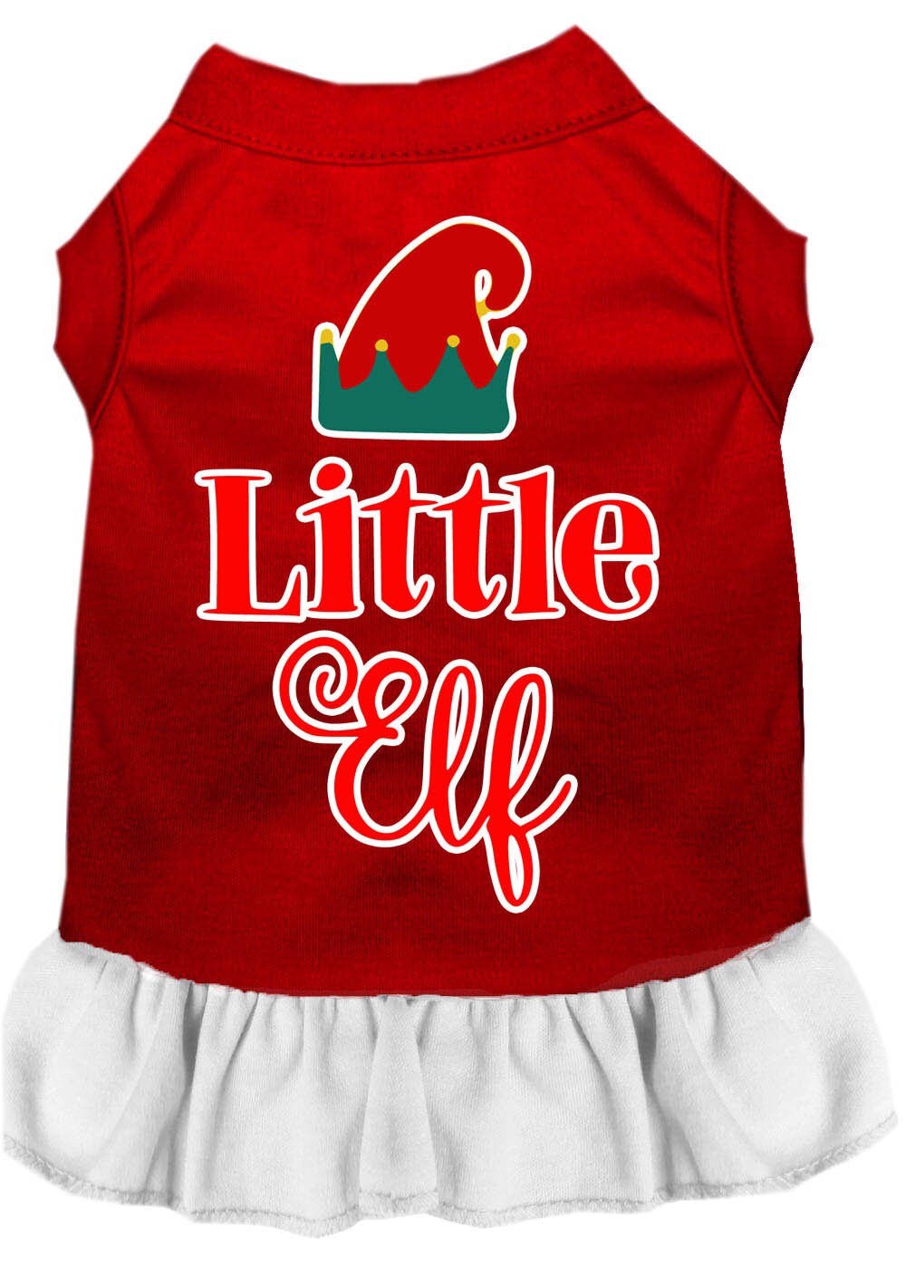 Christmas Pet Dog & Cat Dress Screen Printed, "Little Elf"-12