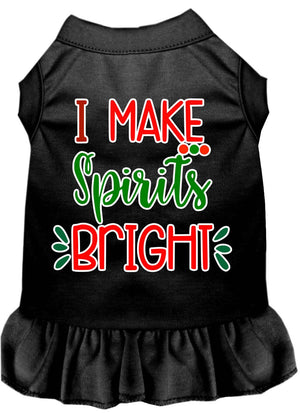 Christmas Pet Dog & Cat Dress Screen Printed, "I Make Spirits Bright"-2