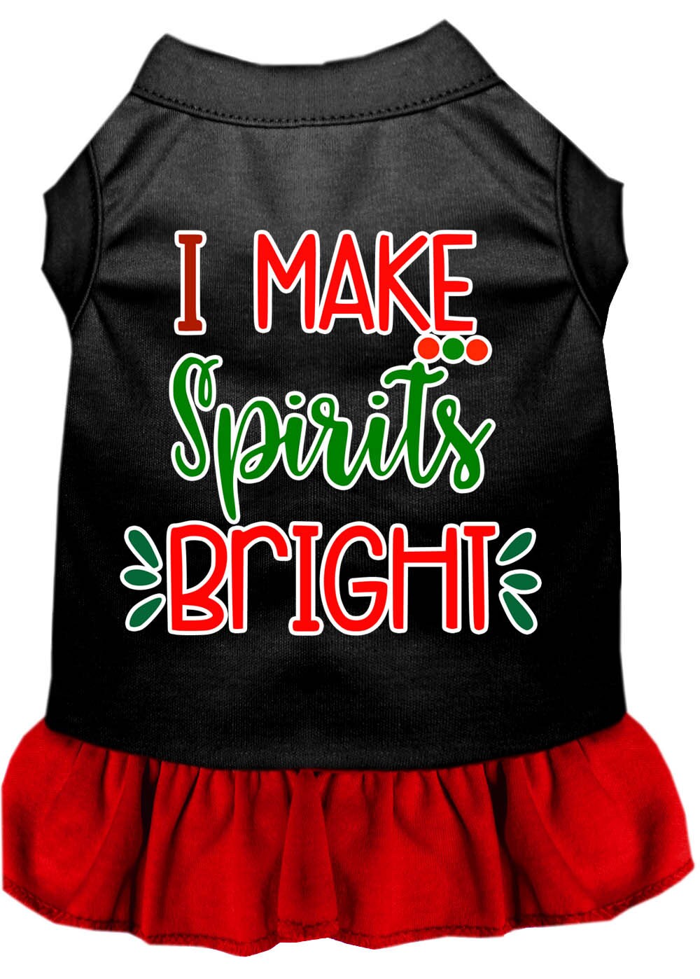 Christmas Pet Dog & Cat Dress Screen Printed, "I Make Spirits Bright"-3