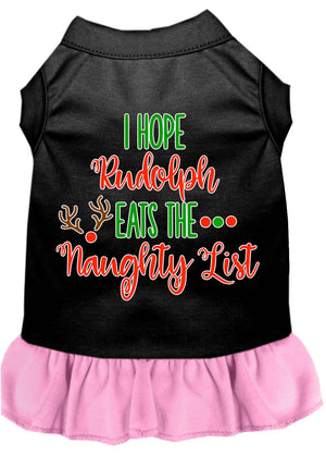 Christmas Pet Dog & Cat Dress Screen Printed, "I Hope Rudolph Eats The Naughty List"-3