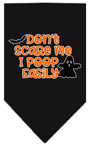 Halloween Pet and Dog Bandana Screen Printed, "Don't Scare Me, I Poop Easily"-1