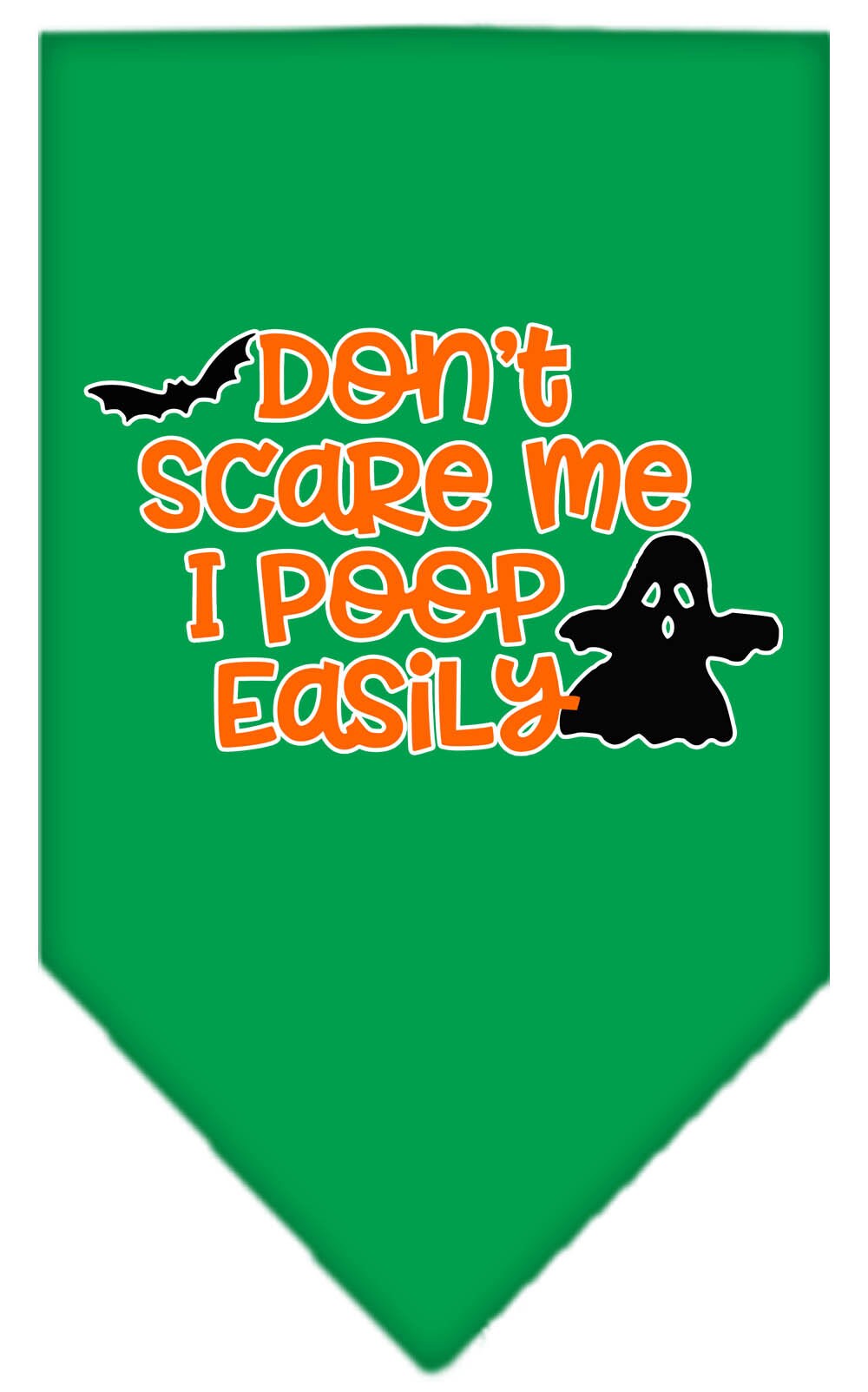 Halloween Pet and Dog Bandana Screen Printed, "Don't Scare Me, I Poop Easily"-3