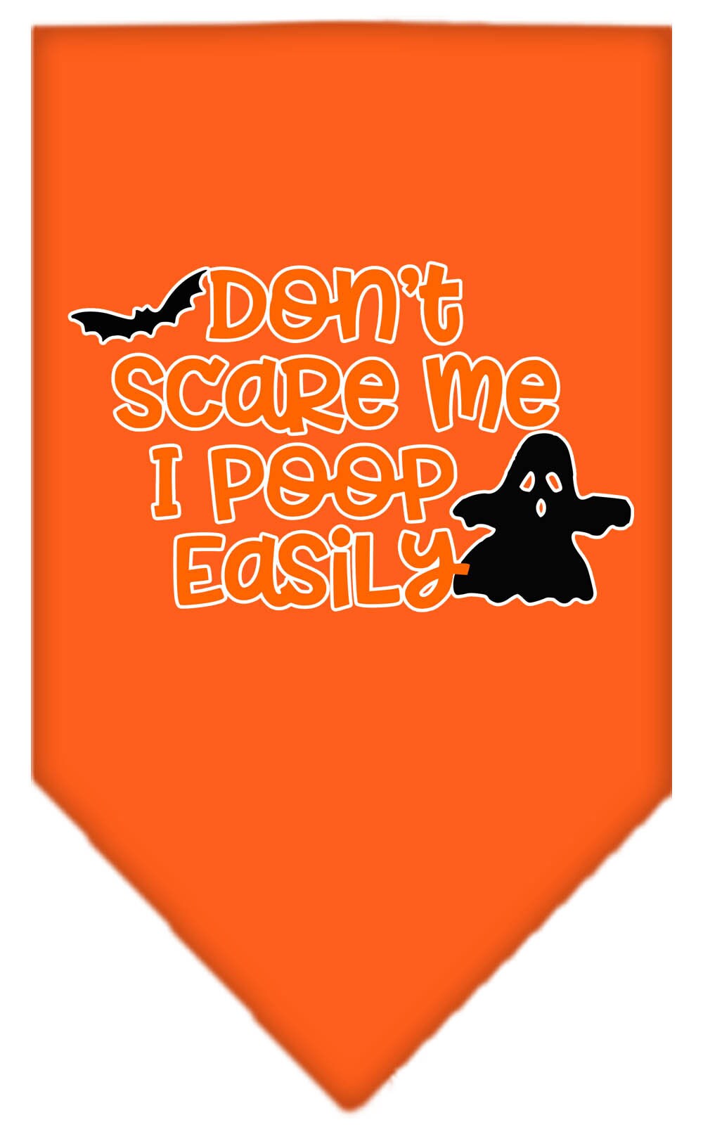 Halloween Pet and Dog Bandana Screen Printed, "Don't Scare Me, I Poop Easily"-4