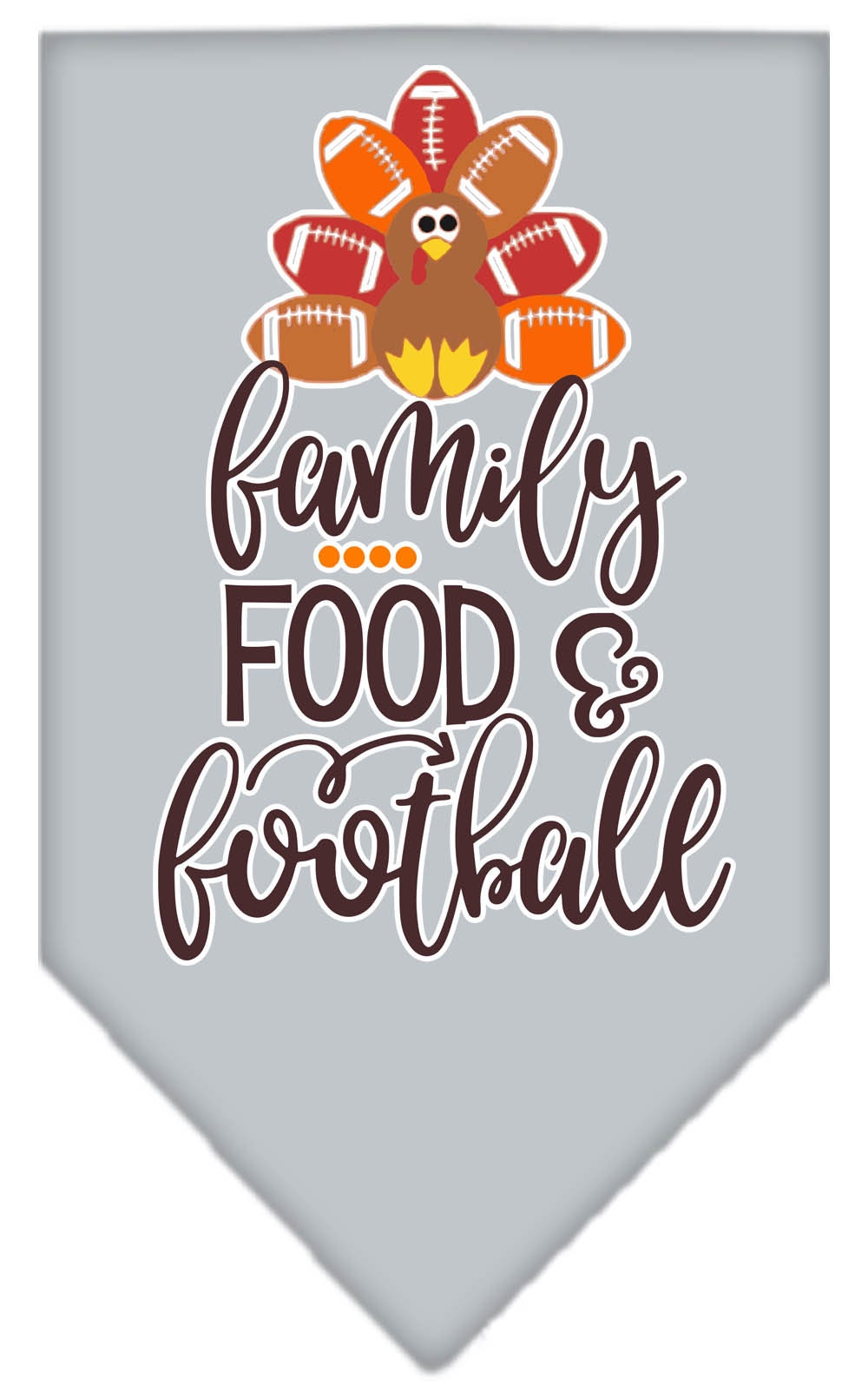 Pet and Dog Bandana Screen Printed, "Family, Food, & Football"-1