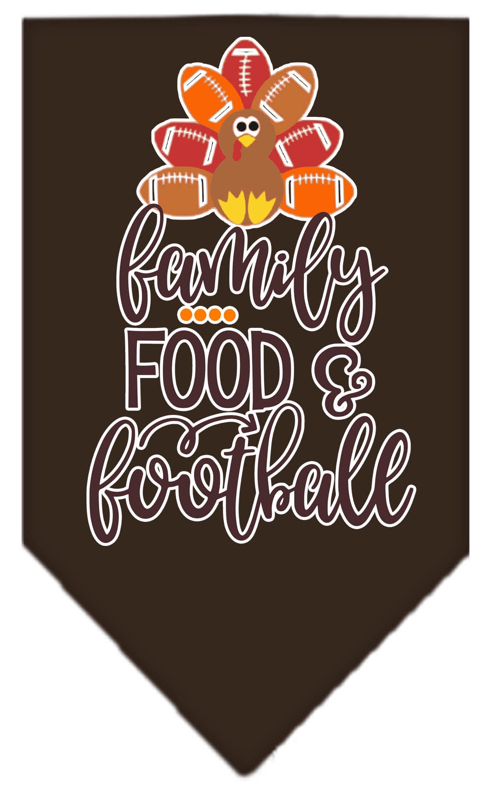 Pet and Dog Bandana Screen Printed, "Family, Food, & Football"-2