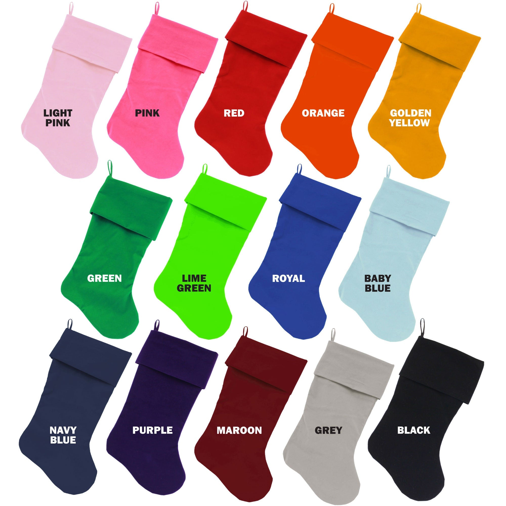 Velvet Christmas Stocking Blank, Plain (Available in 14 colors!)-1