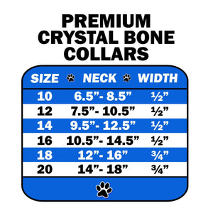 Dog, Puppy & Pet Premium Collar, "Clear Crystal Bone"-1