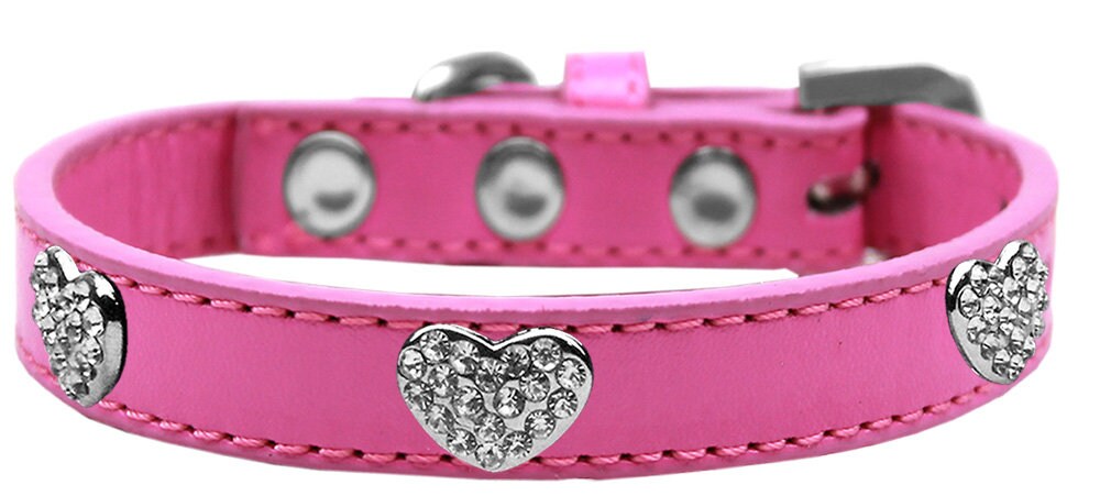 Dog, Puppy & Pet Premium Collar, "Clear Crystal Heart"-4