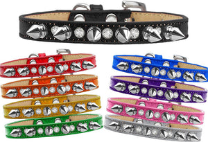 Dog, Puppy and Pet Ice Cream Collar, "Crystal & Silver Spikes"-0