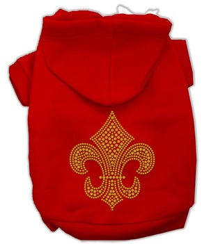 Pet, Dog & Cat Hoodie Rhinestone, "Gold Fleur De Lis"-7