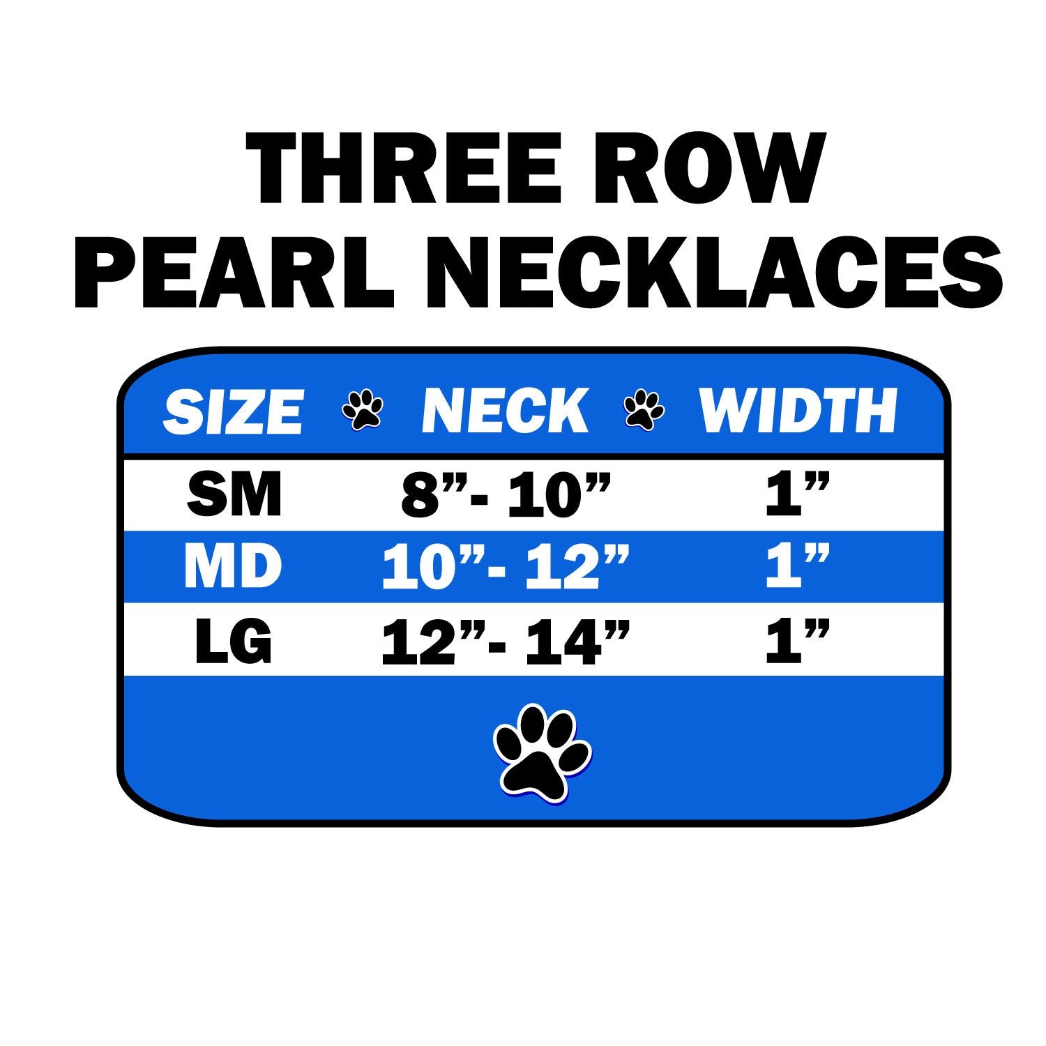 Dog, Cat and Pet Necklace, "Three Row Pearl"-1