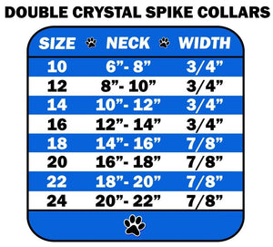 Pet and Dog Spike Collar, "Double Crystal & White Spikes"-1