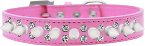 Pet and Dog Spike Collar, "Double Crystal & White Spikes"-4