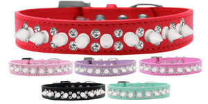 Pet and Dog Spike Collar, "Double Crystal & White Spikes"-0