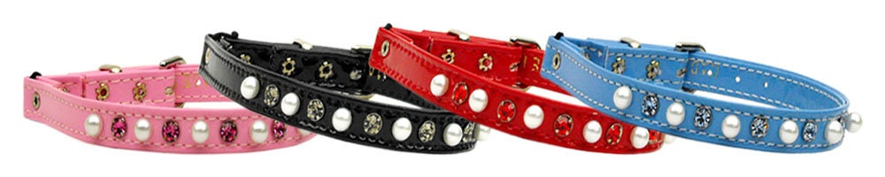 Cat Safety Collar, "Patent Jewel & Pearl"-2