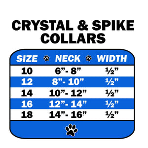 Dog, Puppy and Pet Collar, "Animal Print Crystal & Spike"-1