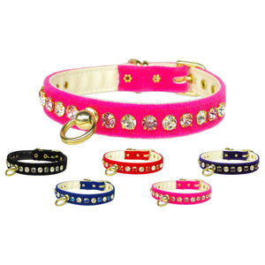 Dog, Puppy and Pet Collar, "Velvet Deluxe"-0