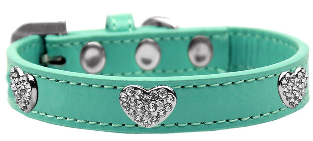 Dog, Puppy & Pet Premium Collar, "Clear Crystal Heart"-2