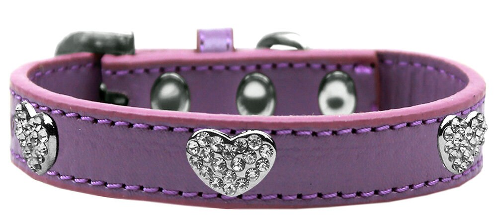 Dog, Puppy & Pet Premium Collar, "Clear Crystal Heart"-8