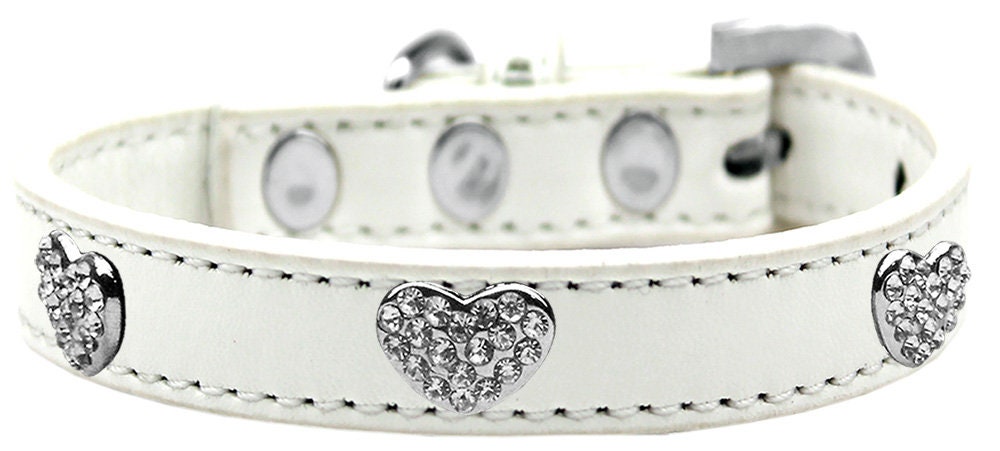 Dog, Puppy & Pet Premium Collar, "Clear Crystal Heart"-6