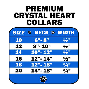 Dog, Puppy & Pet Premium Collar, "Clear Crystal Heart"-1