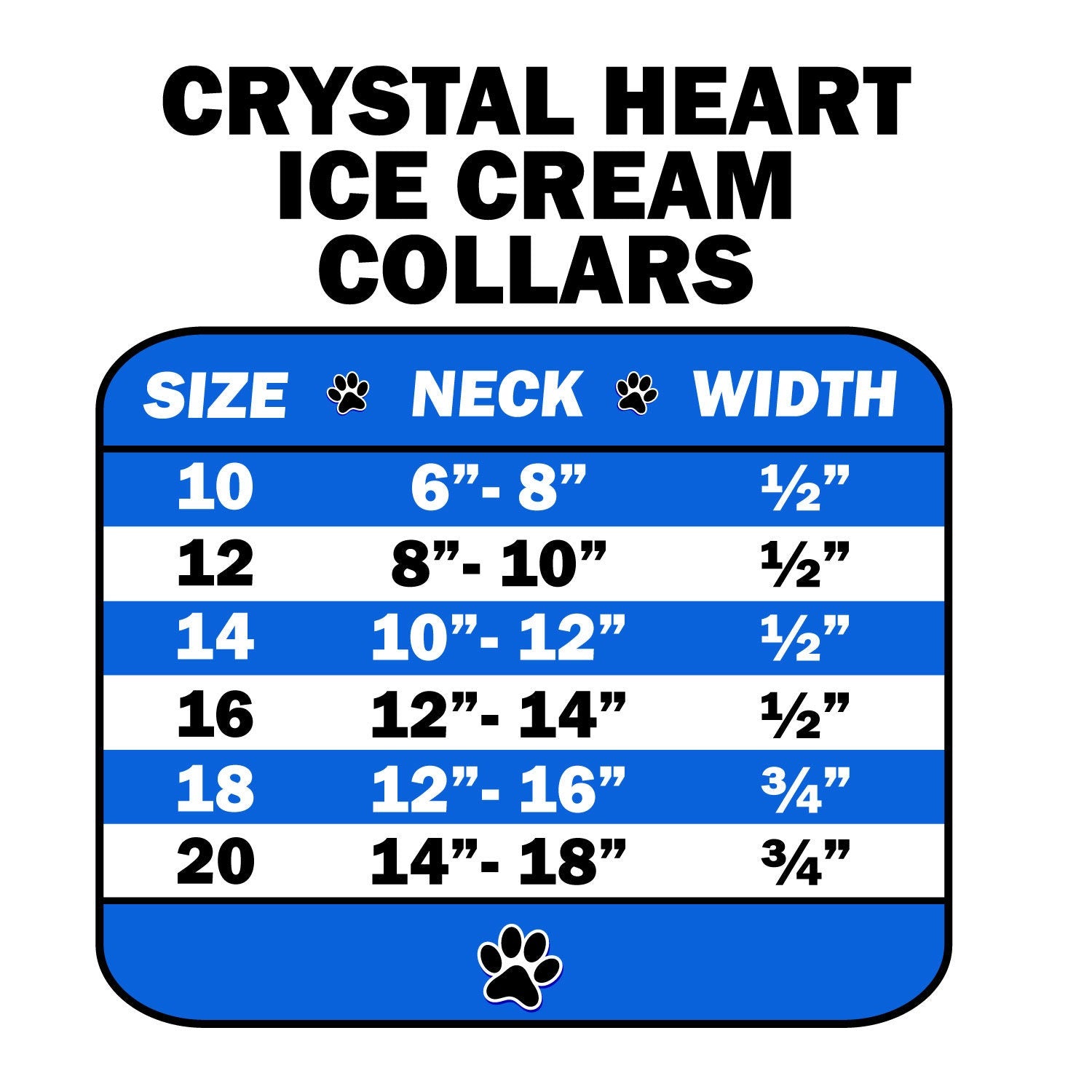 Dog, Puppy & Pet Ice Cream Collar, "Clear Crystal Heart"-1