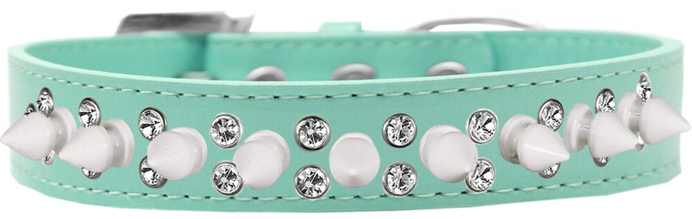 Pet and Dog Spike Collar, "Double Crystal & White Spikes"-2