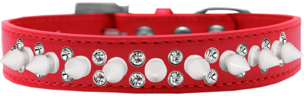 Pet and Dog Spike Collar, "Double Crystal & White Spikes"-7