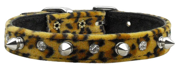 Dog, Puppy and Pet Collar, "Animal Print Crystal & Spike"-3