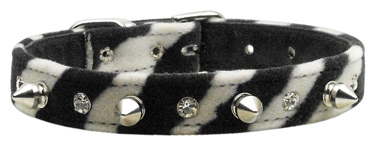 Dog, Puppy and Pet Collar, "Animal Print Crystal & Spike"-5