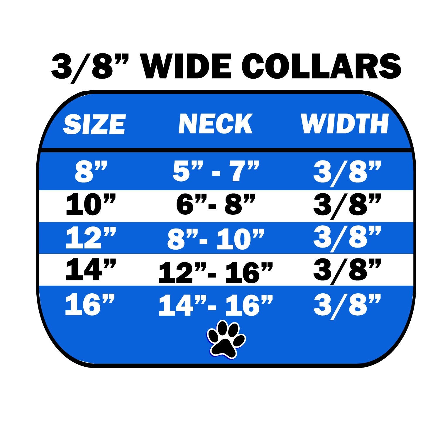 Dog, Puppy & Pet Plain Collar, "3/8" Wide"-1