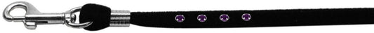 Dog, Puppy & Pet Leash, "Black Velvet Jeweled"-1