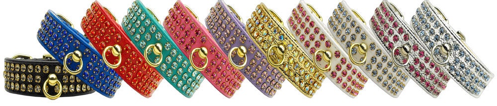 Dog, Puppy & Pet Collar, "Manhattan Rhinestone"-3