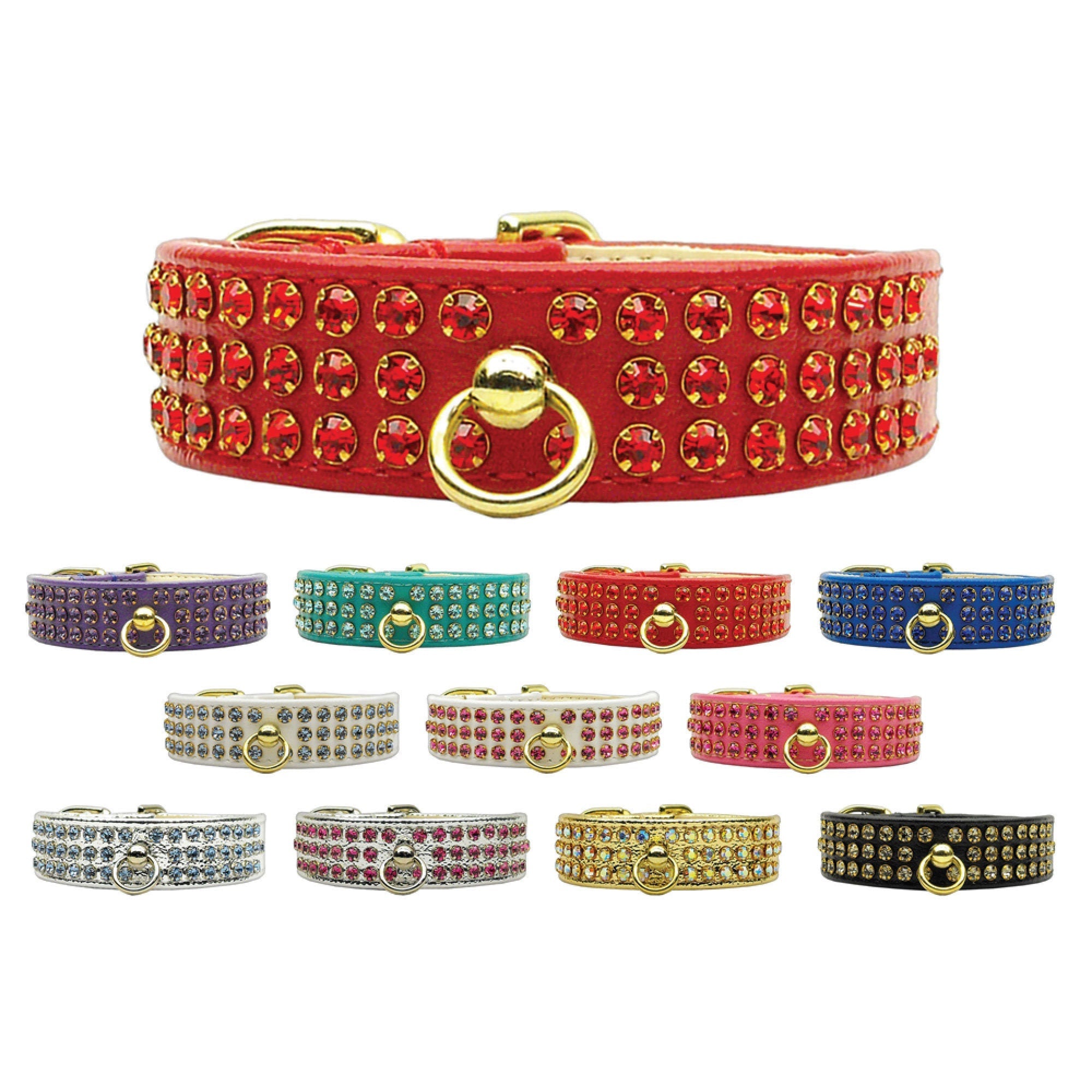 Dog, Puppy & Pet Collar, "Manhattan Rhinestone"-0