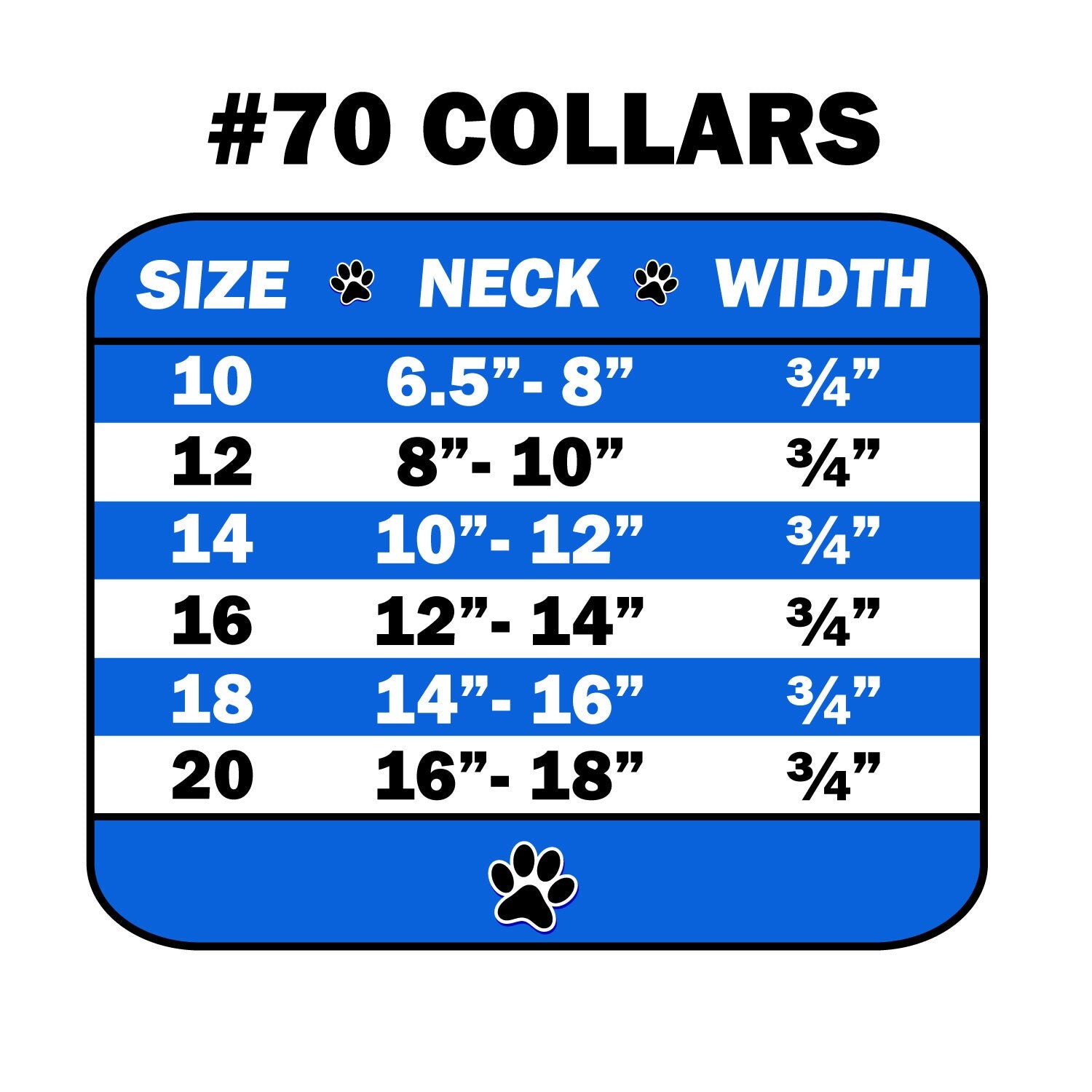 Dog, Puppy and Pet Collar, "#70 Plain, Blank"-1