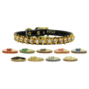 Dog, Puppy & Pet Collar, "Hampton Crystal Flower"-0