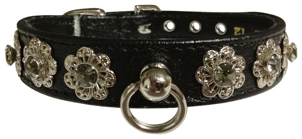 Dog, Puppy & Pet Collar, "Starlite Crystal Flower"-2