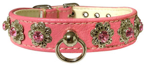 Dog, Puppy & Pet Collar, "Starlite Crystal Flower"-5