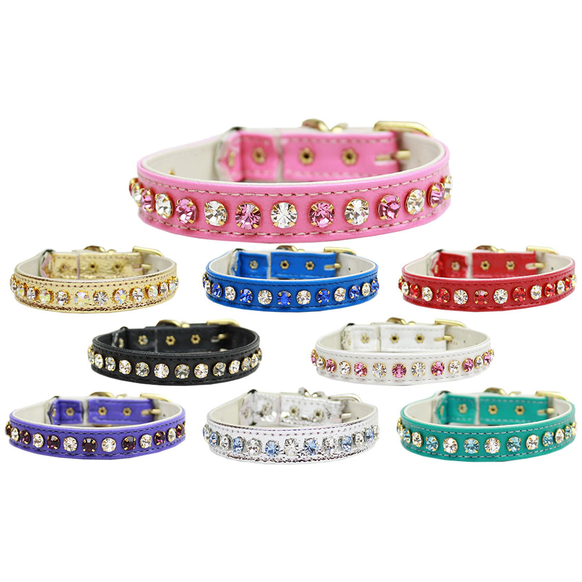 Cat Safety Collar, "One Row Rhinestone Deluxe"-0