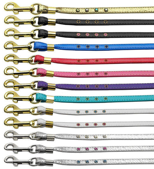 Dog, Puppy & Pet Leash, "Colored Crystal Rhinestones"-0