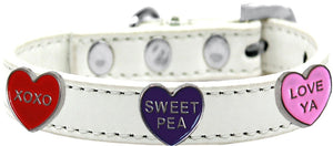 Dog, Puppy & Pet Widget Fashion Collar, "Conversation Hearts"-2