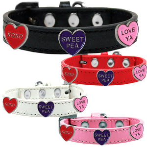 Dog, Puppy & Pet Widget Fashion Collar, "Conversation Hearts"-0