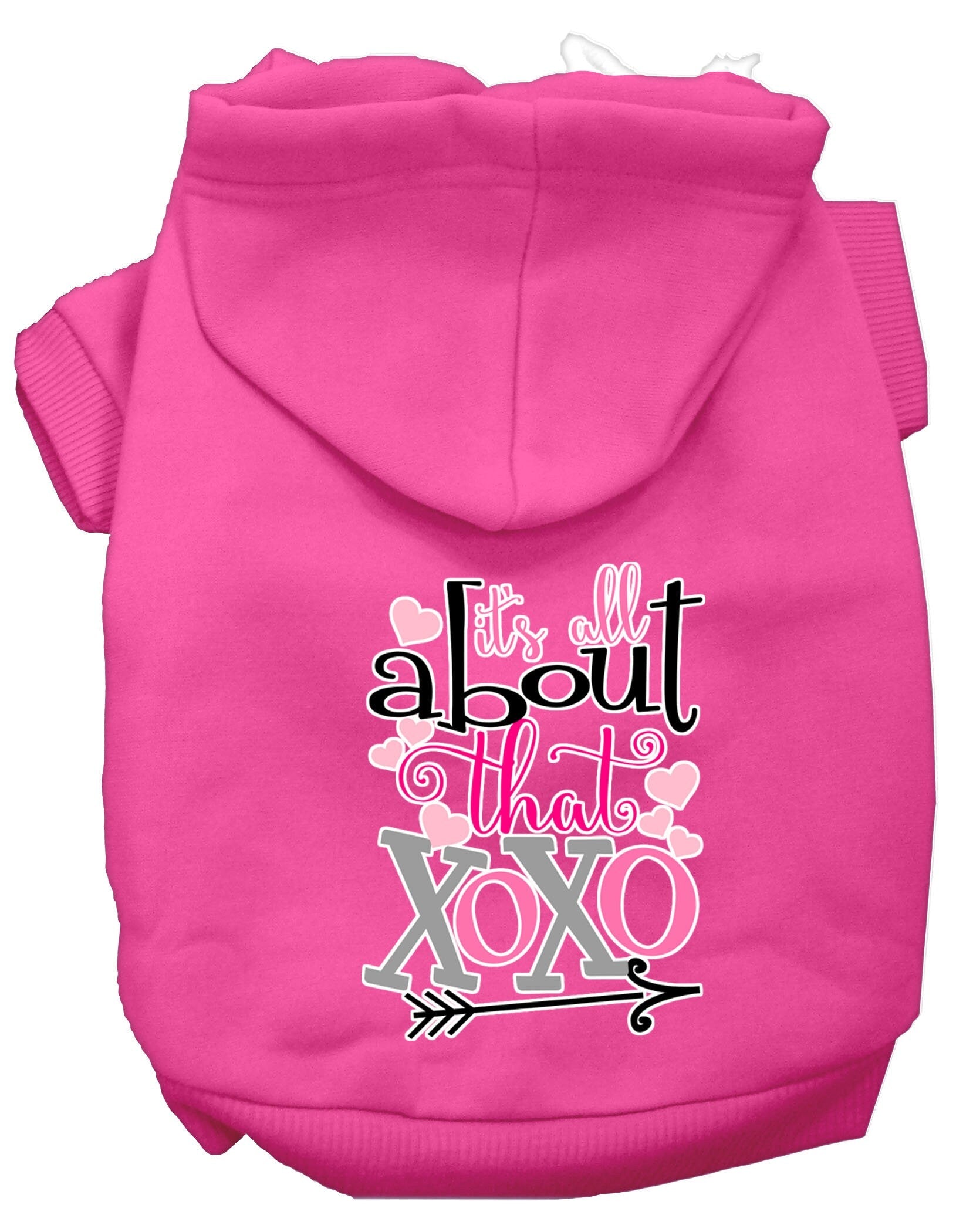 Pet, Dog & Cat Hoodie Screen Printed, "All About That XOXO"-4